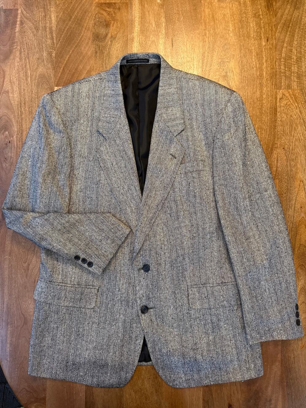 Pierre Balmain Paris Marseille 100% Silk Herringbone Sport Coat Blazer 42R